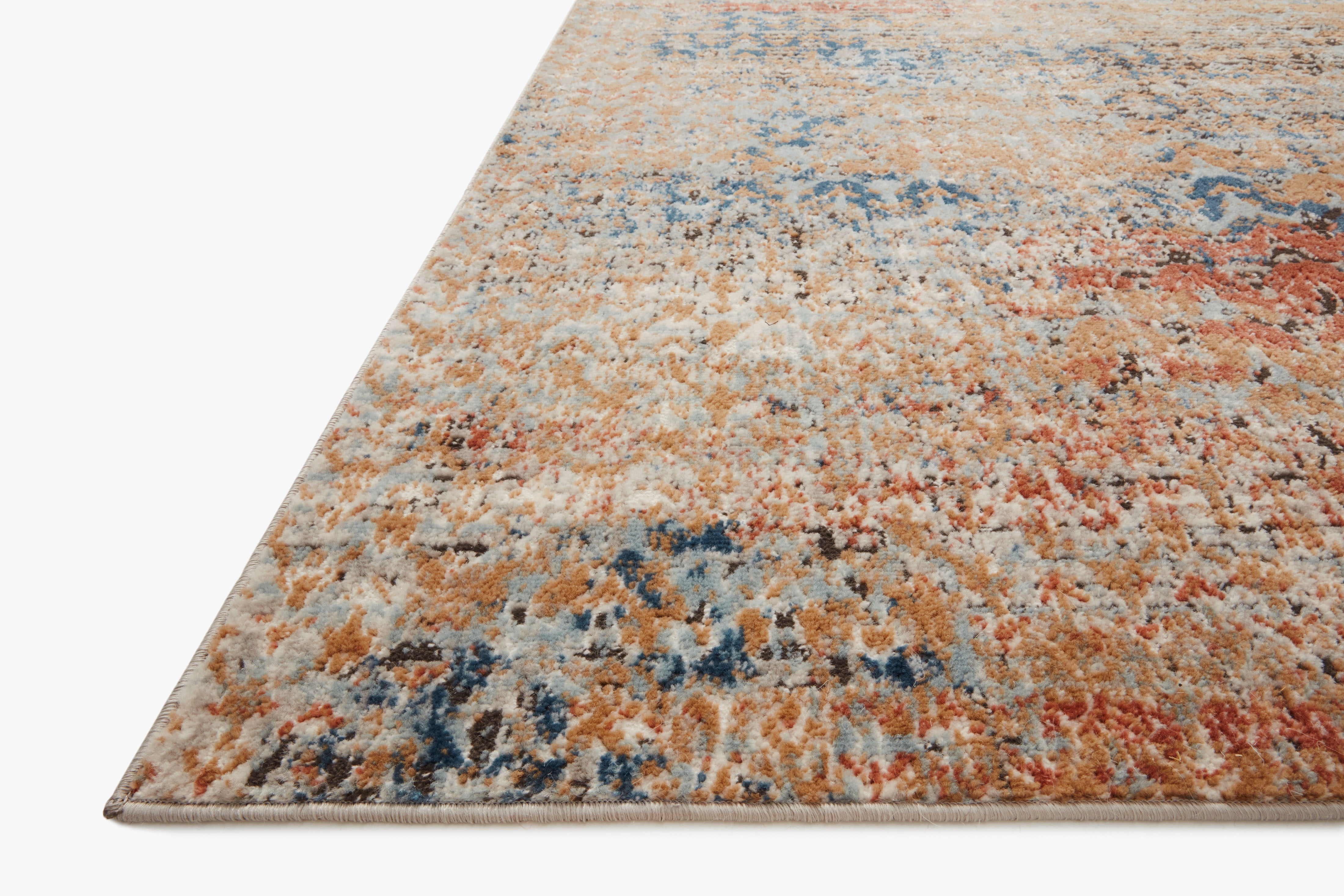 Loloi Bianca Collection BIA-09 Ocean / Spice, Abstract Area Rug 2'-8" x 10'-6"