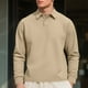 thumbnail image 4 of Seeotter Men's Knit Sweater Long Sleeve Casual Collared Quarter Button Golf Waffle Textured Sweater, 4 of 7
