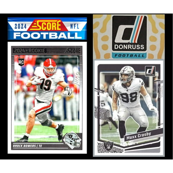 2024 SCORE Raiders Team Set 310 Brock Bowers Maxx Crosby   2023 Donruss