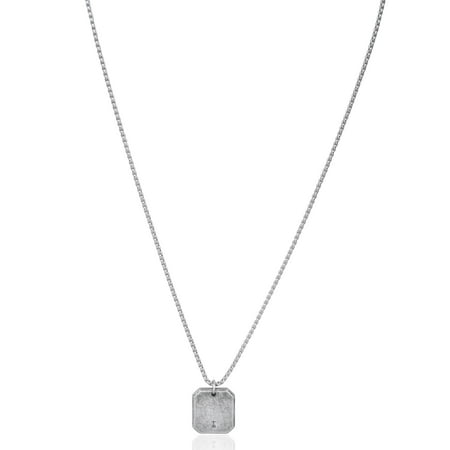 Ed Jacobs Silver Stainless Steel Square 24" Necklace