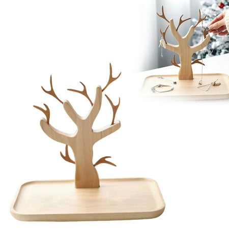 

Wrea Christmas Tree Snack Food Rack Multifunctional Wooden Snack Rack Ornament Display Stand Serving Trays for Christmas Party