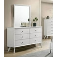 thumbnail image 3 of New Beautiful Furniture White 4pc Bedroom Set Queen Size Bed Dresser Mirror Nightstand Wave Texture, 3 of 11