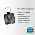 thumbnail image 2 of Boston Terrier Dog Illustration Faux Leather Square Keychain, 2 of 7