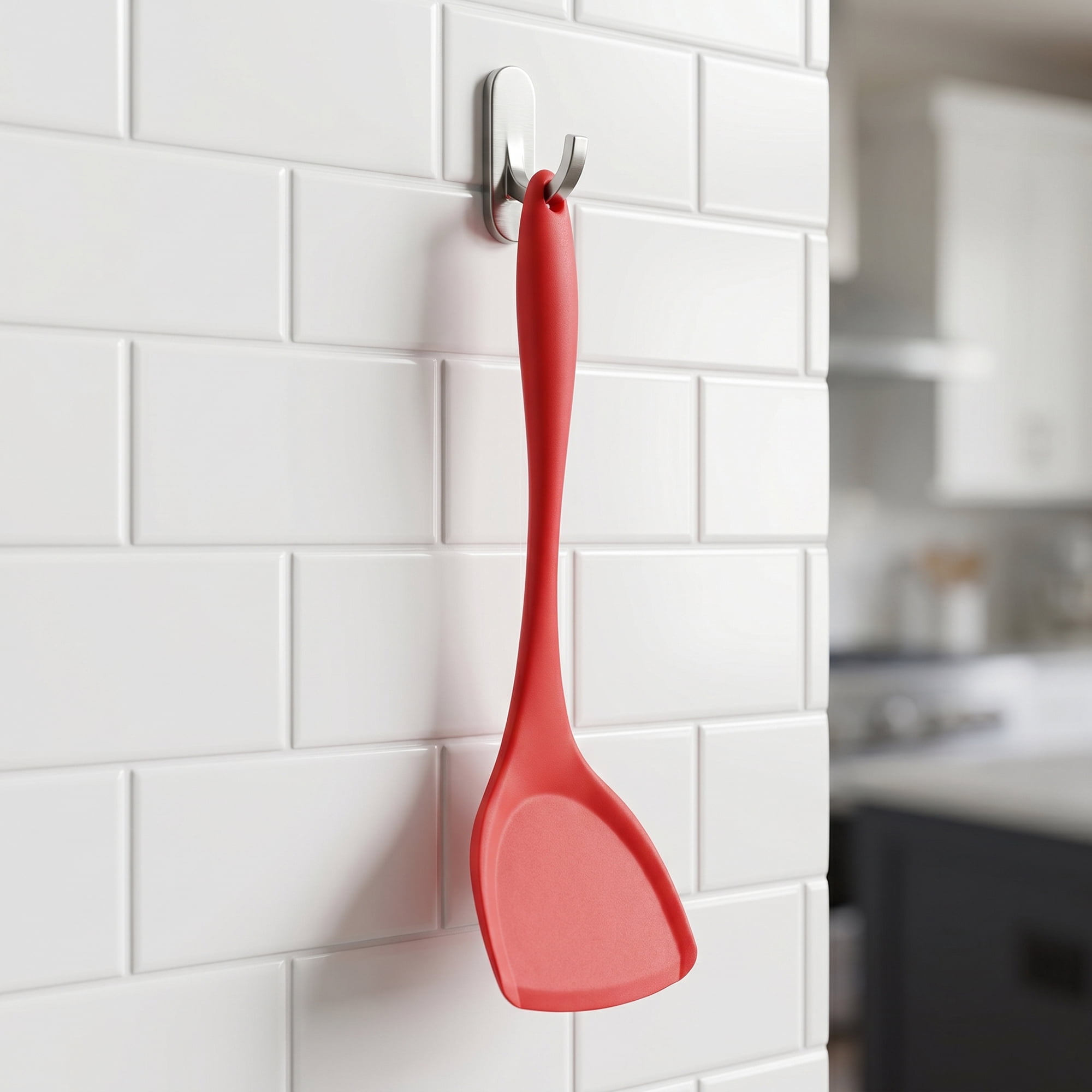 Unique Bargains Portable Kitchen Utensil Spatula Ideal for Flipping Red 13.8x3.9 in