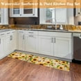 thumbnail image 3 of Sunflower Kitchen Mat Rug Set of 2- Plaid Butterfly Kitchen Rugs, Yellow Orange Watercolor Floral Sunflowers Kitchen Decor Things Kitchen Floor Mat- Sunflower Decor Accessories- 17x30 and 17x48 Inch, 3 of 6