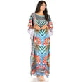 thumbnail image 5 of Sakkas Jabari Women's Maxi Short Sleeve Long Beach Kaftan Dress Boho Loose Gown - 459 - One Size, 5 of 5