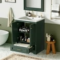 thumbnail image 2 of 24 Inch Bathroom Vanities with Ceramic Sink Top Combo, Undermount Bathroom Vanity Sink Cabinet with 1 Drawer, Adjustable Shelves, Soft Closing, Wood Frame, 2 of 9