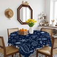 thumbnail image 3 of Navy Blue Cartoon Space Table Cloth Waterproof Tablecloths, Star Spacecraft Rocket Meteorite Tablecloth Dining Table Cover for Kitchen Party Tabletop Outdoor, Square Tablecloth 60x60 Inch, 3 of 9
