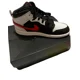 thumbnail image 2 of N I-K-E A i r-Jor-dan 1 mid shoes black white chile red, 2 of 4