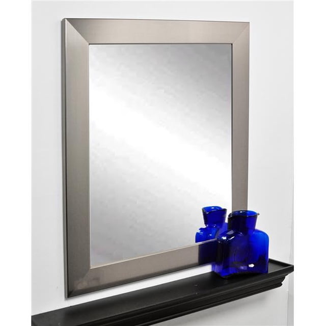 American Made Miroir Mural Moderne à Cadre Argenté 22 x 32 Po. BM001S