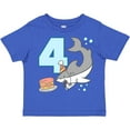 thumbnail image 3 of Inktastic 4th Birthday Shark with Cake Boys or Girls Toddler T-Shirt, 3 of 5