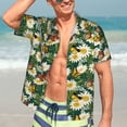 thumbnail image 5 of KLL Men's Hawaiian Shirt Short Sleeve Button Down Beach Shirts-Sunflowers And Butterflies, 5 of 5
