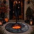 thumbnail image 6 of Halloween Theme 3D Visual Optical Floor Mat,Pumpkin&Lava Pit Hole Design Non- Washable Illusion Round Rugs,for Home,Party,Trick or Treat Entry Decor, 6 of 6