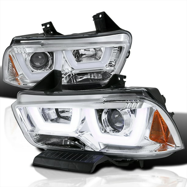 Spec-D Tuning Chrome LED Dual Halo Projector Headlights Compatible with ...