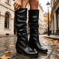 thumbnail image 5 of ATENAR Womens Boots,Knee High Boots Women,Round Toe,Slip-Resistant,Slip-On,Low Heel,Black,39(US:7), 5 of 12