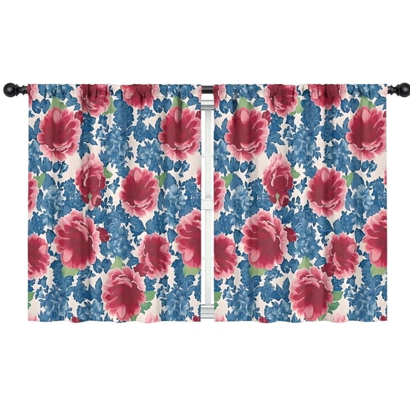 Blackout Kids Curtains,Pioneer Flower Floral Print Pattern Childrens Insulated Curtains Set Of 2,Bedroom Essentials,Toddler Room Decor 42"x54"
