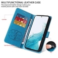 thumbnail image 5 of For Samsung Galaxy A06 4G / 5G 6.7 inch Embossed Butterfly Flowers With Card Slots And A Cash Compartment Shockproof Kickstand Flip Leather Phone Case For Women,Blue,For Galaxy A06 4G / 5G, 5 of 9