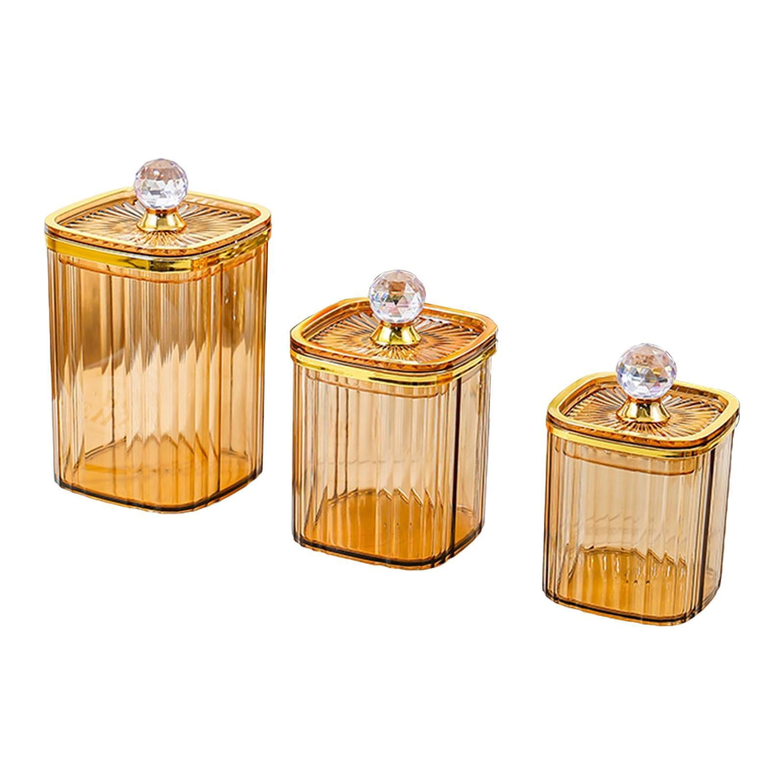 Baoblaze 3 Pieces Airtight Food Storage Container Grain Jar for Kitchen Wedding Candy Amber Big Diamond