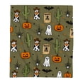 thumbnail image 2 of MInHoues 59×39" Halloween Decorative Throw Blanket, Western Cowboy Ghost and Pumpkin Pattern, Soft Cozy Flannel Plush Blanket for Couch and Bed, Seasonal Fall Home Decor, 2 of 6