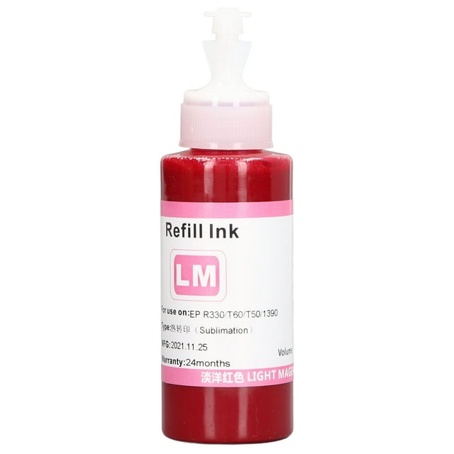 Encre de Sublimation 100 ml Encre d'Impression Numérique Encre de Transfert Thermique Encre de Transfert de Sublimation Jet d'Encre pour R330 230 T60 T50