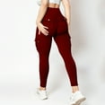 thumbnail image 6 of Black and Friday Deals,Women High Waisted Cargo Leggings with Multi Pockets Stretchy Quick-dry Yoga Pants Butt-Lift Workout Jogging Pants (XL, Wine), 6 of 6