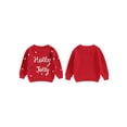 thumbnail image 3 of Aojekbee Baby Girl Christmas Sweaters Classic Long Sleeve Letter Embroidery Knit Pullover Toddler Fall Tops, 3 of 10