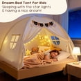 thumbnail image 6 of YEERSWAG Full Bed Tent with Star Lights & Flags, Breathable Portable Playhouse for Indoor Bedroom, Birthday Gift, Beige/Pink/Black, 6 of 10