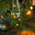 thumbnail image 4 of Hand Crocheted Wool Potted Plant Car Hanging - Creative Rearview Pendant, for Decoration & Gifting, 4 of 6