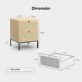 thumbnail image 3 of Brafabhome Rattan Nightstands with 2 Drawers, Modern Bedside Table with Large Storage for Bedroom, Accent Sofa End Tables for Living Room, Set of 2 | Nature, 3 of 11