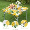 thumbnail image 4 of Yellow Lemon Fruit Slices White Pattern Square Fitted Tablecloth with Elastic Edge,Square Table Cover,Washable Elastic Table Cover for Home Kitchen Party Decor 36"x36", 4 of 6