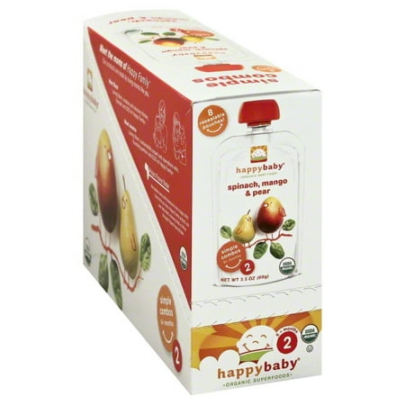 Happy Baby Simple Combos, Stage 2, Organic Baby Food, Pears, Mango & Spinach - 4