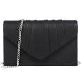 thumbnail image 1 of Bolso de noche Dasein con cierre plisado aterciopelado, negro, 1 of 6