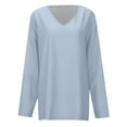 thumbnail image 3 of Hauaitttt Women Casual V Neck Long Sleeve T Shirt Comfortable Basic Tee for Everyday Wear and Relaxation Ideal for All Seasons Pairs Perfectly with Jeans Shirts with Long Sleeves for Women Women s, 3 of 4