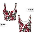 thumbnail image 3 of Sikiie Rose Flowers Print Strappy Sports Bra for Women Padded Push Up Sports Bra Athletic Running Sports Bra Workout Bra Yoga Bra, 3 of 5