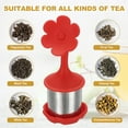 thumbnail image 7 of Uxcell 2 Pcs Flower Tea Infuser, Stainless Steel Loose Leaf Tea Steeper Filter with Silicone Handle Reusable Thin Pores Mesh Strainer Diffuser for Teacups Teapots Mugs, Red, 7 of 7