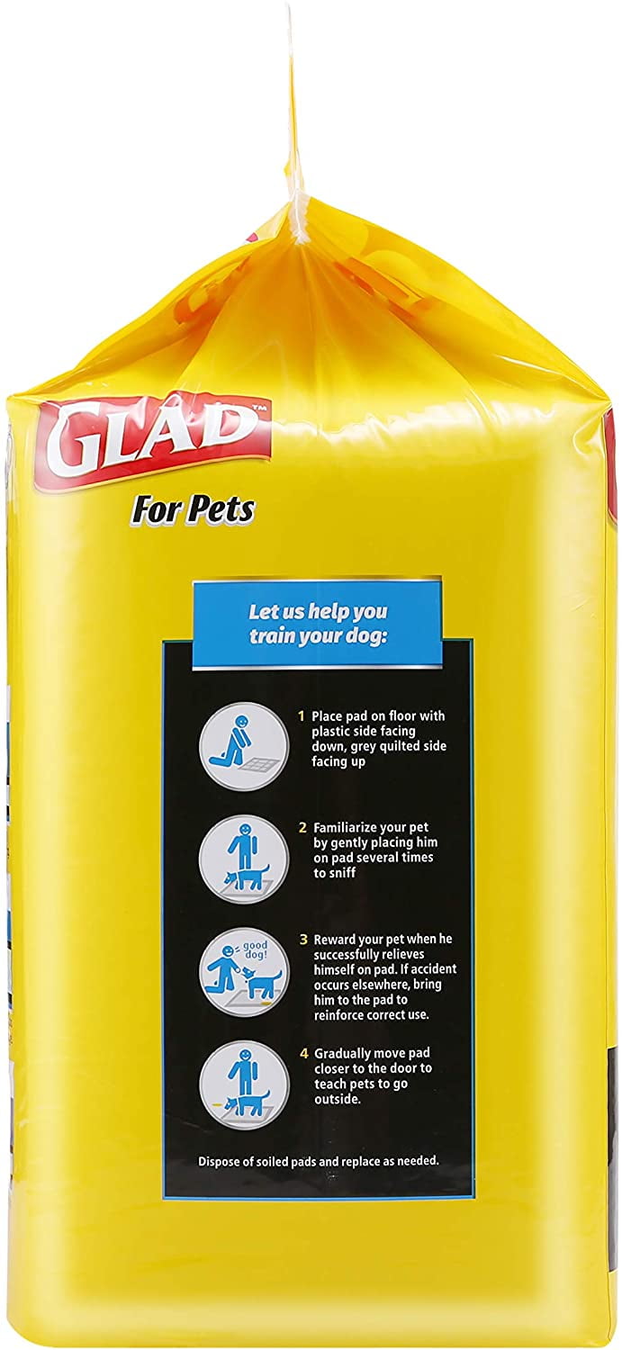 Glad for Pets Black Charcoal Puppy Pads | Puppy Potty Training Pads That Absorb & NEUTRALIZE Urine Instantly | New & Improved Quality, 100 Count