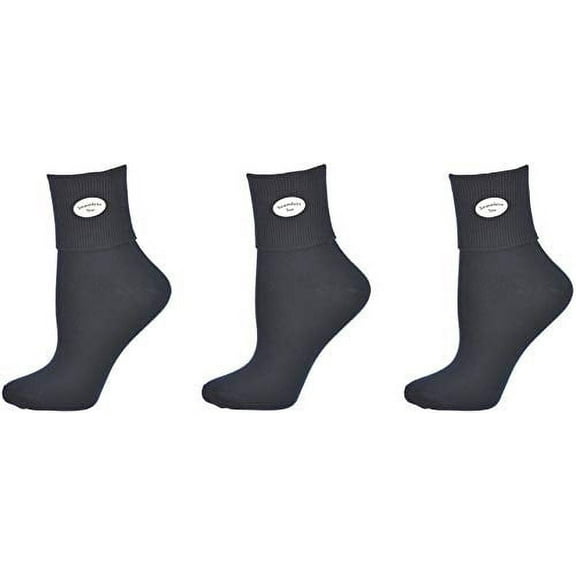 Sierra Socks Girls’ School Uniform Socks, Pima Cotton, Turn Cuff Crew, 3 Pair Pack, Soft Fit