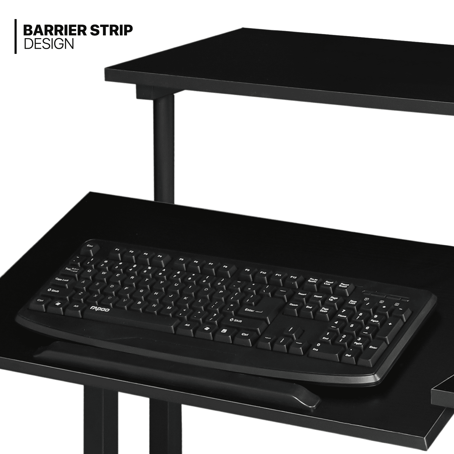 MoNiBloom Mobile Complete Computer Workstation Desk, Rolling Laptop Table with Monitor Shelf & Host Rack for Home Office, Black