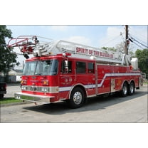 History Galore X-Ladder 105' Pierce Arrow Fire Engine Truck 24"x36" Poster