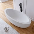 thumbnail image 3 of MEDUNJESS 73" Stone Resin Freestanding Bathtub, Solid Surface Matte White Free Standing Tub, 3 of 11