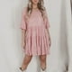 thumbnail image 2 of ALSLIAO Vestido de lentejuelas para mujer, manga corta, brillante, túnica, vestido de fiesta, ropa de club, rosa, talla S, 2 of 7