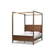 thumbnail image 2 of Baxton Studio Veronica Modern and Contemporary Walnut Brown Finished Wood Queen Size Platform Canopy Bed, 2 of 5