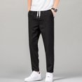 thumbnail image 3 of Yiliang Mens M,Black,Casual Pants Classic Fit Stretch Chino Pant Flat Front Wrinkle Free Pants, 3 of 5