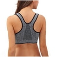 thumbnail image 3 of Sodopo Women's Zip Front Closure Sports Bra - Seamless Wirefree Post Surgery Zipper Padded Racerback Workout Gym Yoga Bras, 3 of 5