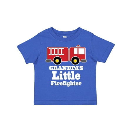 

Inktastic Grandpa Little Firefighter Boys Fire Truck Gift Toddler Boy Girl T-Shirt
