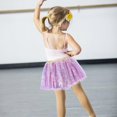 thumbnail image 3 of Egg Cake Skirt Kids Tutu Skirt for Birthday Violet Mesh Design, 3 of 4