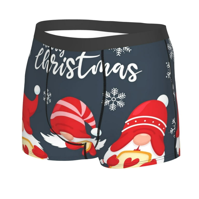 Kll Three Cute Christmas Gnomes Men'S Cotton Boxer Briefs Underwear-Small