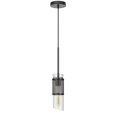 thumbnail image 3 of 60W Savona Double Layer Glass Metal Mini Pendant With Mesh Metal Shade. (Edison Bulb Not Included), Black, 3 of 3