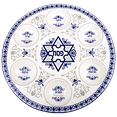 thumbnail image 3 of Zion Judaica Porcelain Seder Plate 13.5" Round Seder Tray with Byzantine & Fleur De Lis Designs 6 Sectional Passover Plate with Hebrew & English Markings Dishware for Passover Celebration, 3 of 3