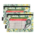thumbnail image 2 of ALAZA 2 Pack Pencil Pouch Wild Floral Leaves Pencil Case for 3 Ring Binder Clear Window Pencil Bag Organizers, 2 of 6
